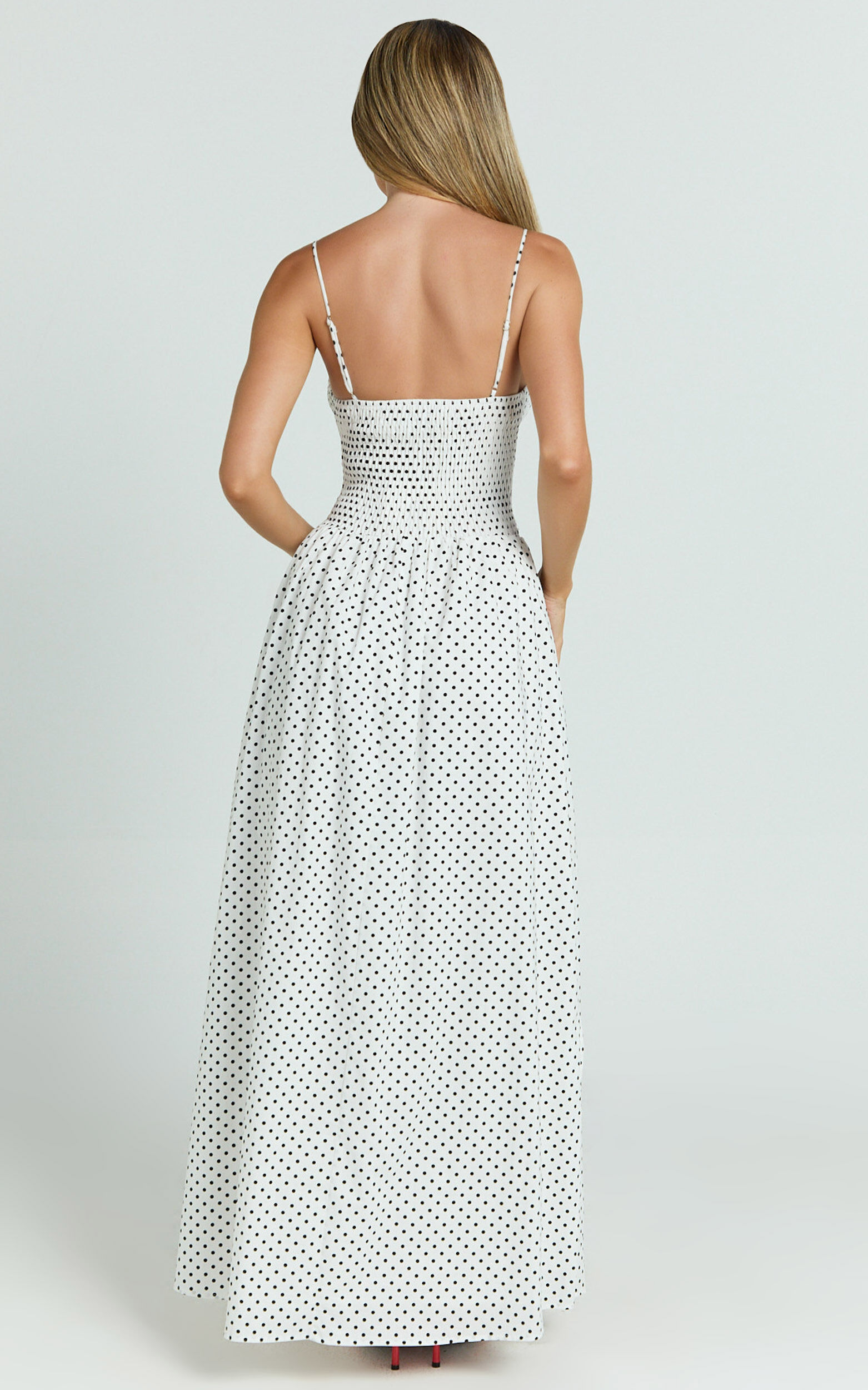 Doris Maxi Dress - Strappy Fit and Flare Maxi Dress in White
