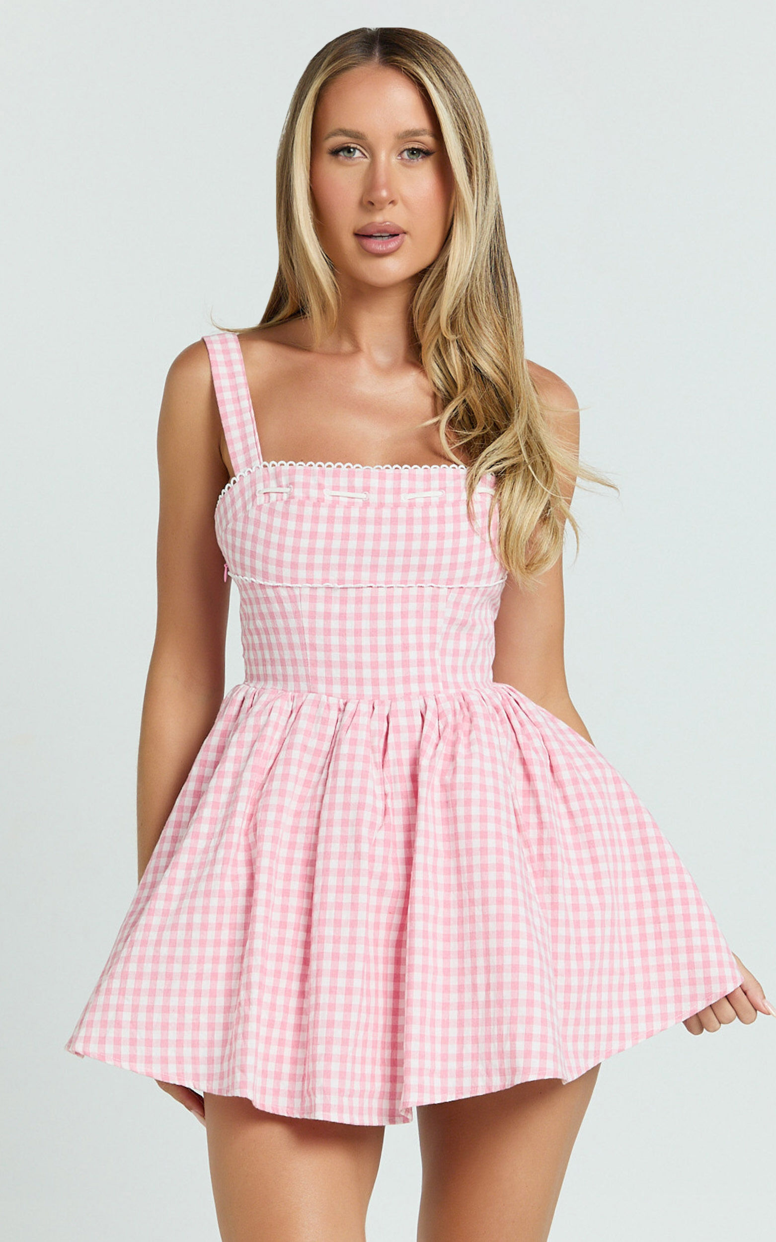 Caitlin Check Mini Dress