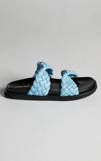 ALIAS MAE - SOLEIS SLIDES in PALE BLUE LEATHER