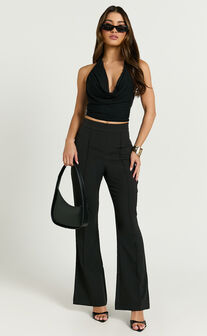 Roschel Pants - High Waisted Flared Pants in Black