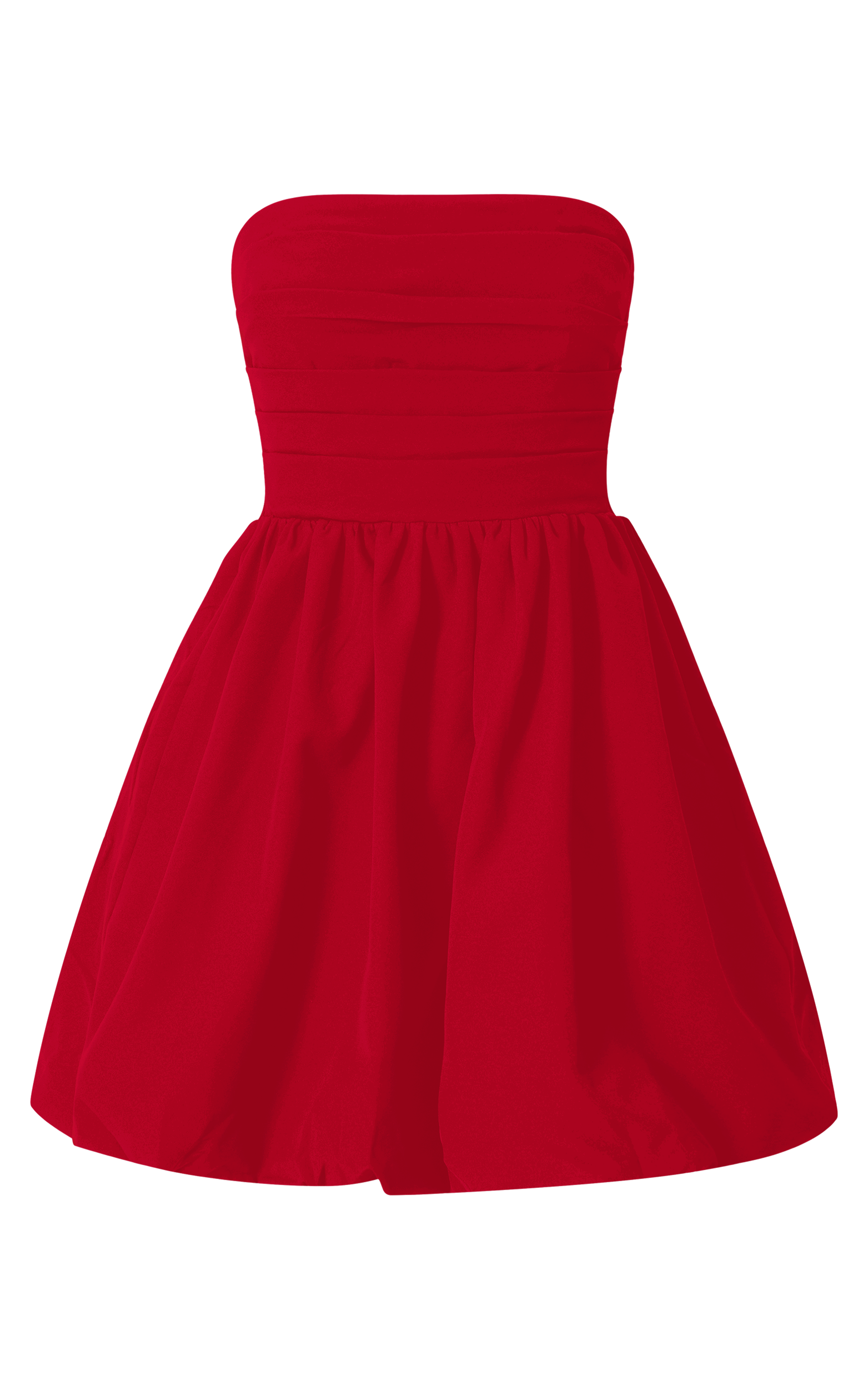 Shaima Mini Dress - Strapless Dress in Red
