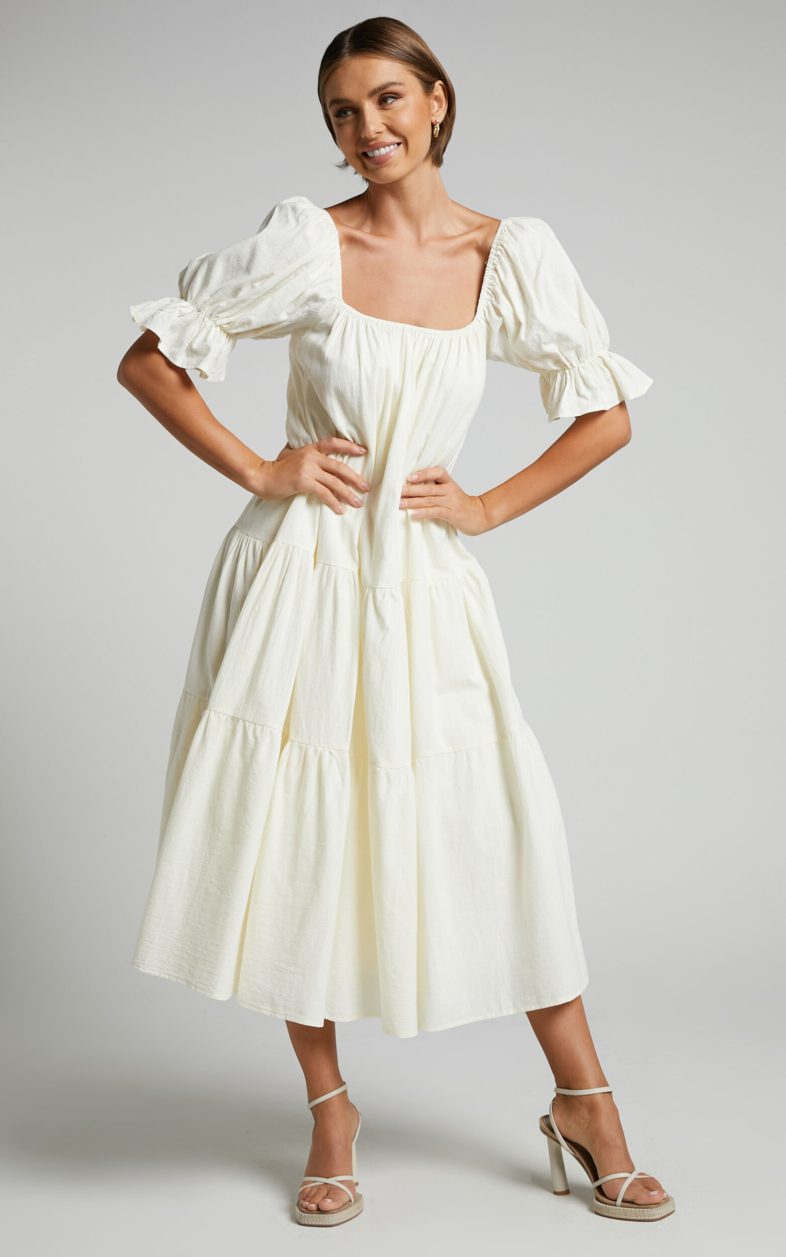 Linen cream dress top