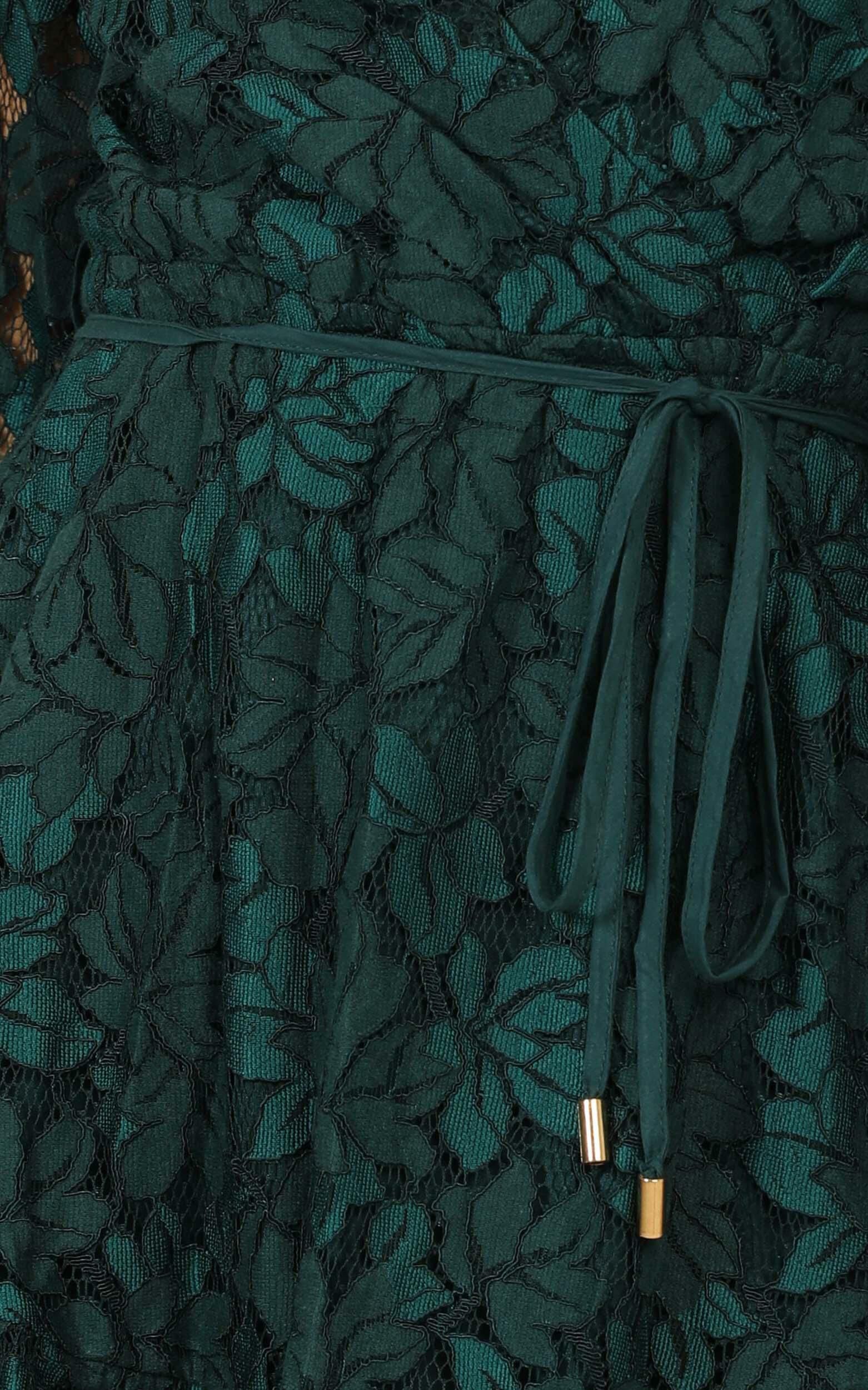 Autumn leaves dress in teal lace sales