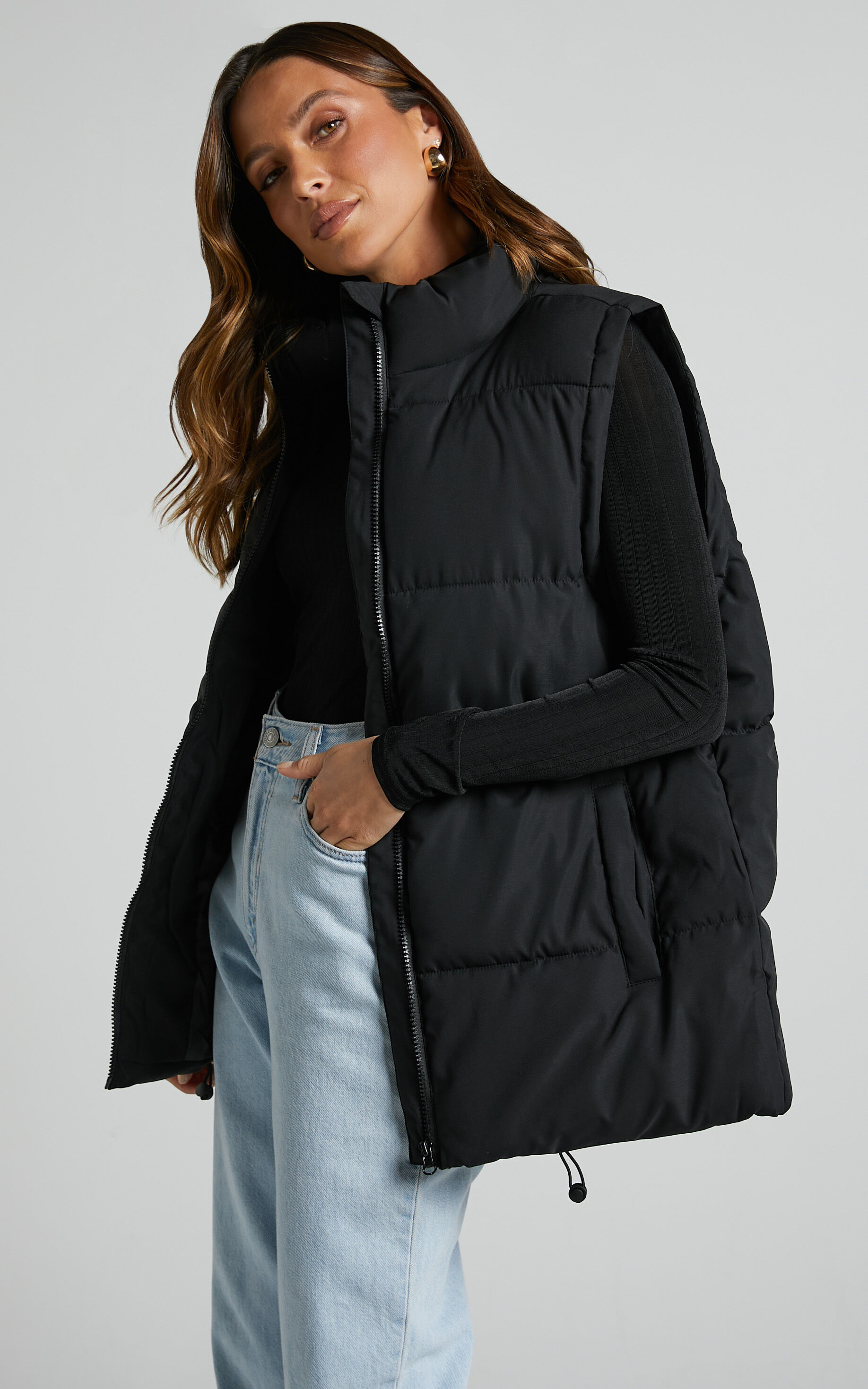 Longline clearance puffer vest