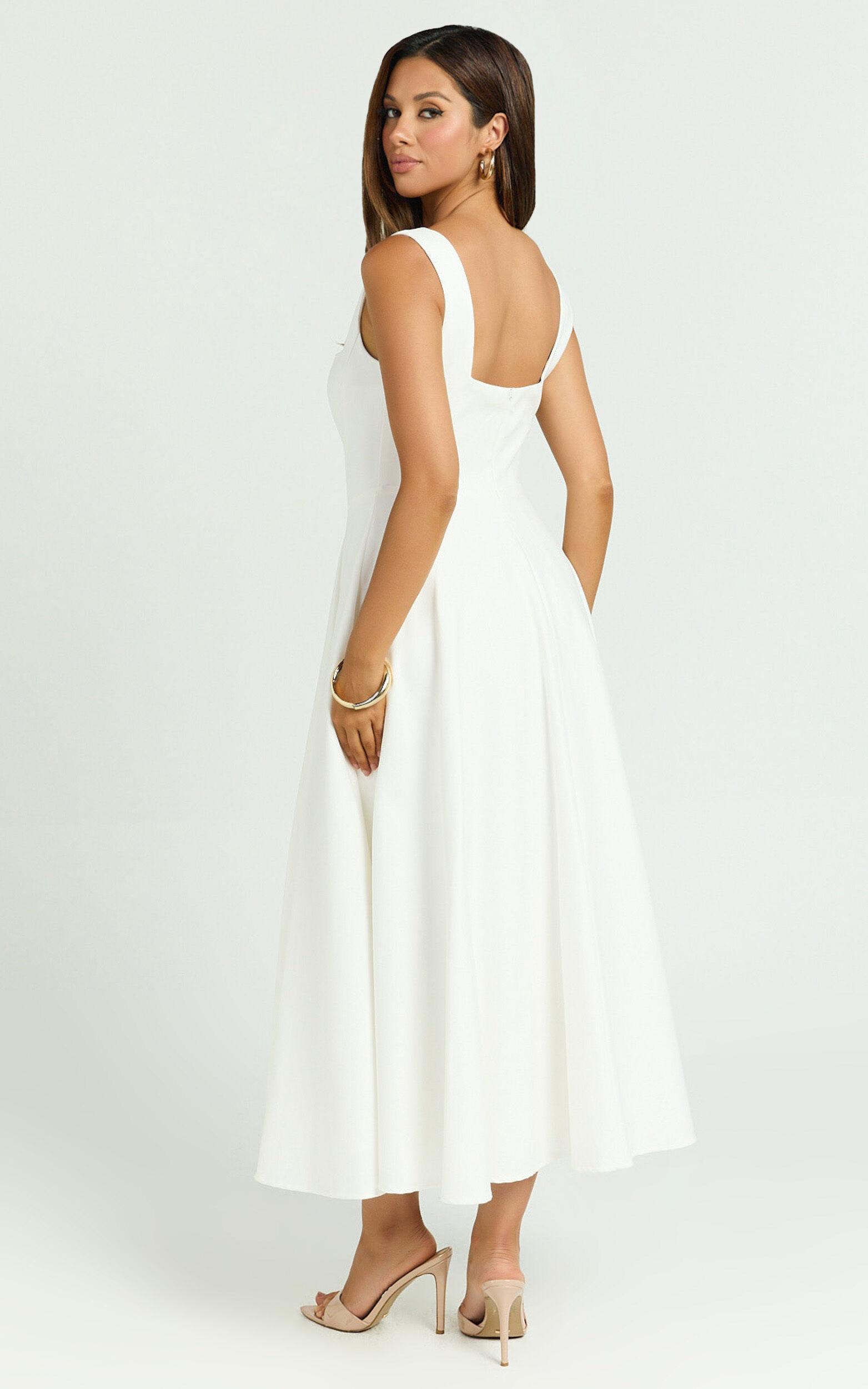 White midi circle skirt on sale