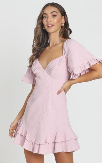 Hanna Mini Dress in Blush