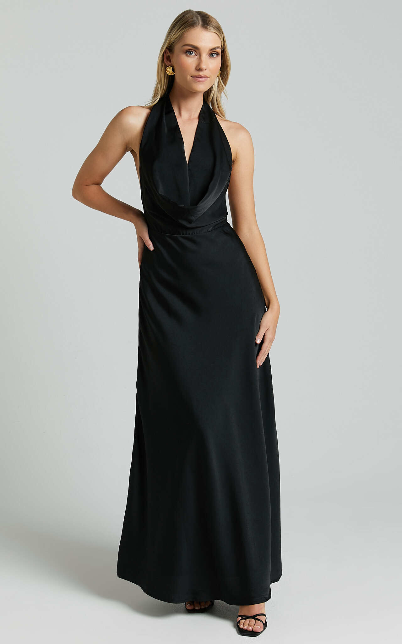 Cowl neck maxi slip dress cheap