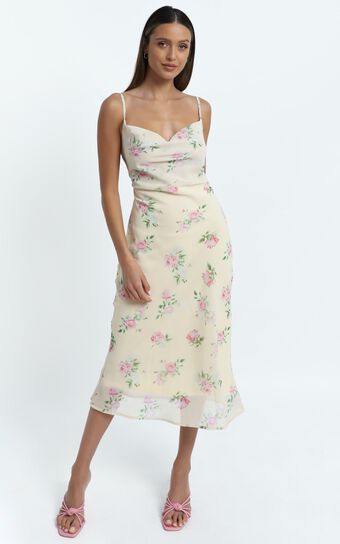 Flutter Dress in Cream Floral