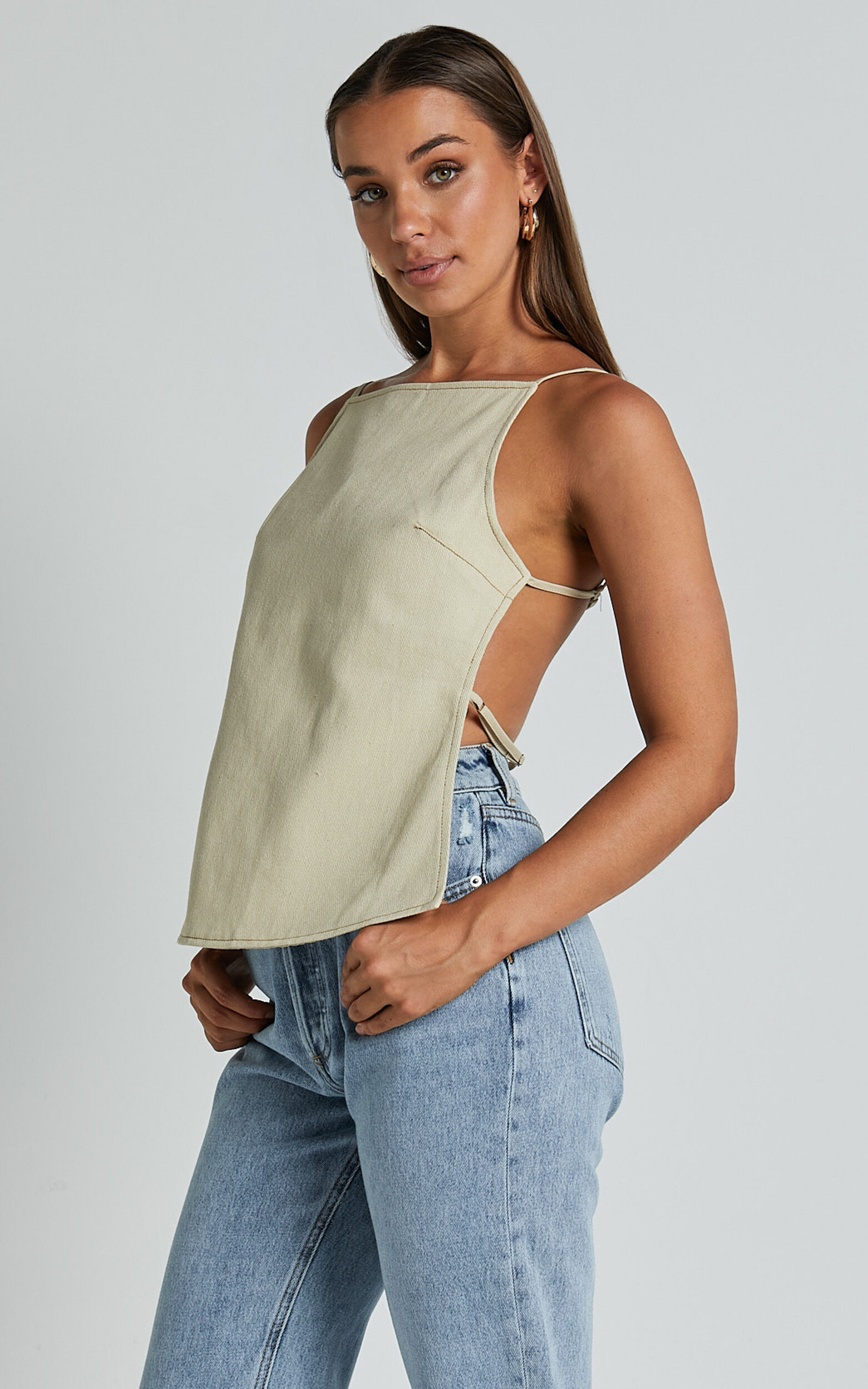Lioness - Camille Backless Top in ECRU - L, NEU2