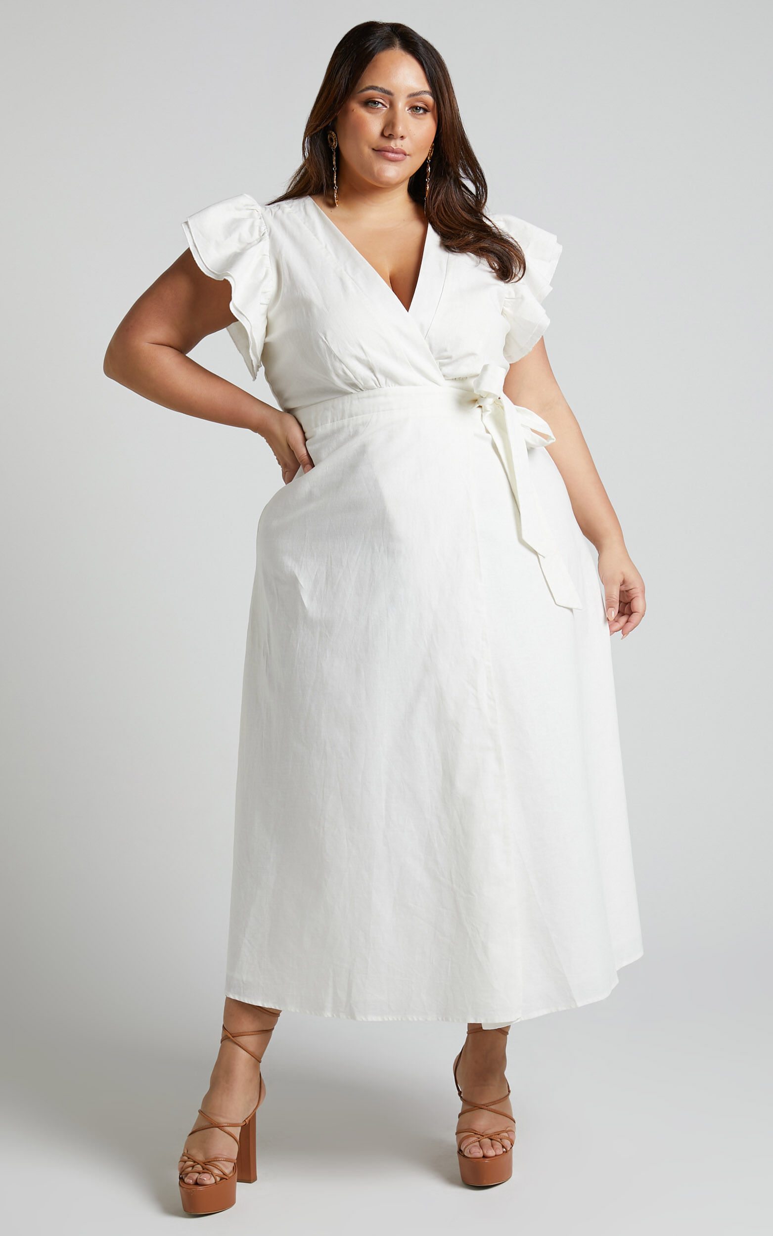 White wrap tea dress 2025