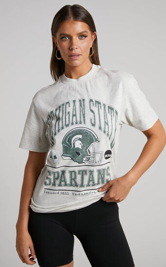 NCAA - Michigan State Vintage Champs Tee in Silver Marl