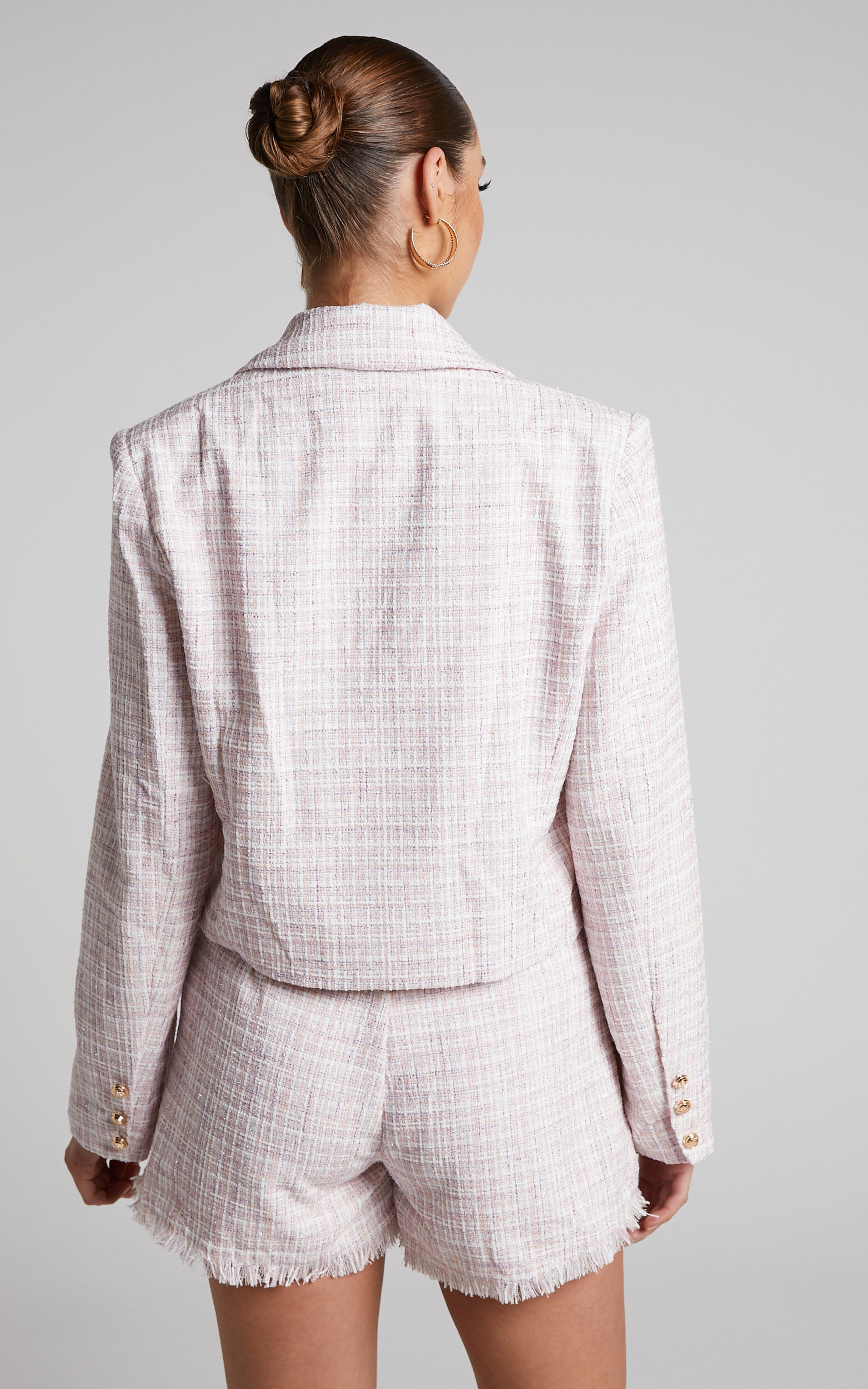 Baby pink outlet tweed jacket