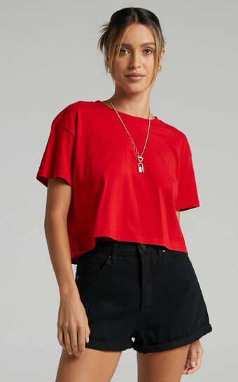 AS Colour - Crop Tee in Red