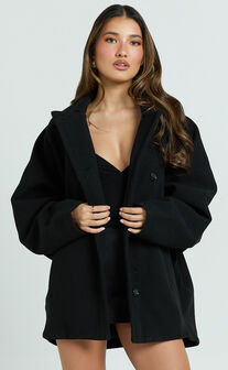 Claudia Coat - Triple Breasted Coat in Black