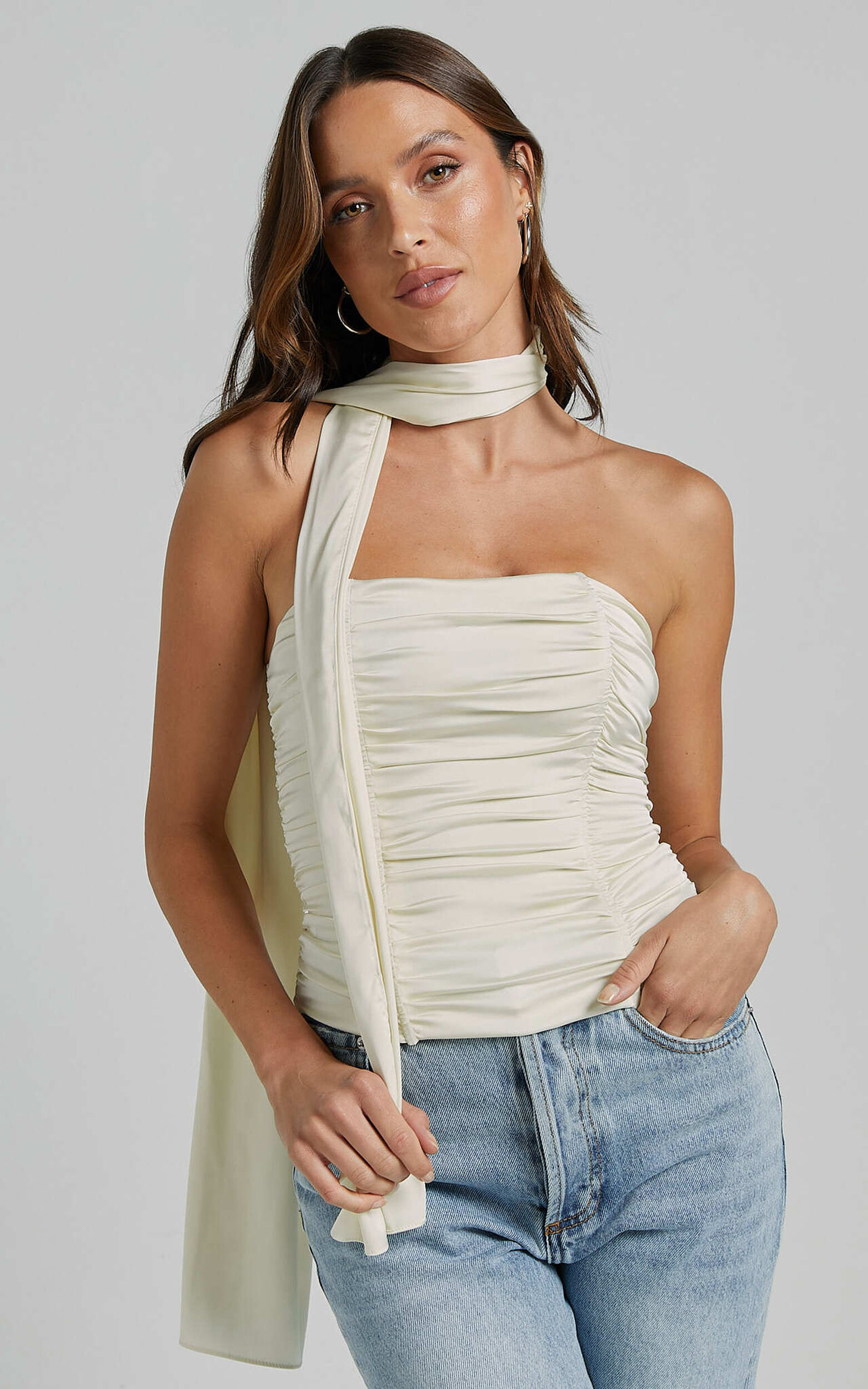 Lioness - Island Bodice Top in CORNSILK - L, WHT1