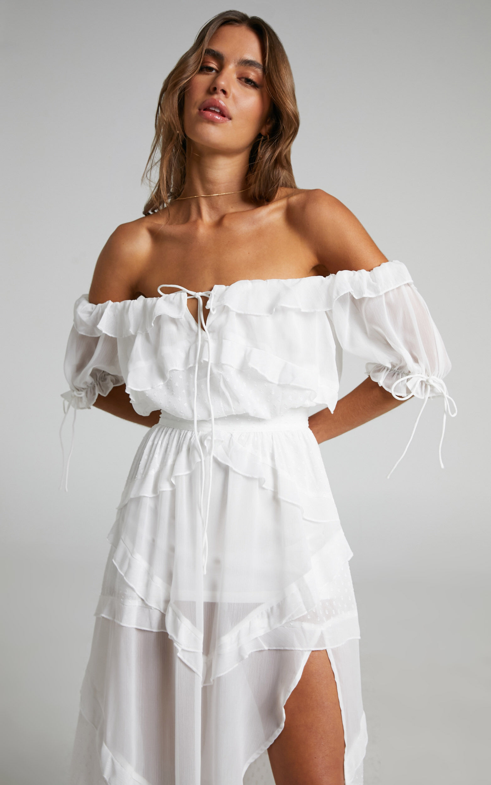 White off the shoulder sundress sale
