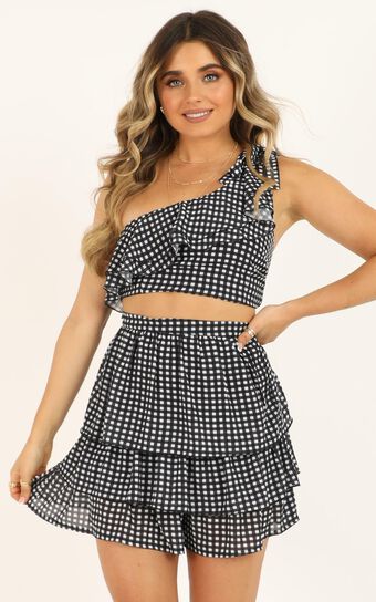 I Got You Hun Two Piece Set In Black Gingham
