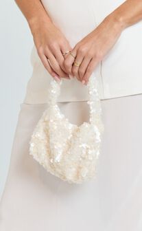 Belize Bag - Mini Sequin Bag in White