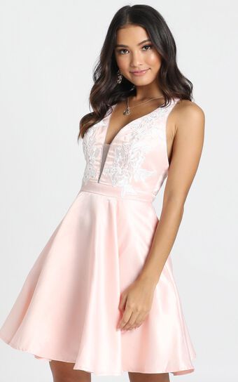 Dallas Mini Dress In blush Pink