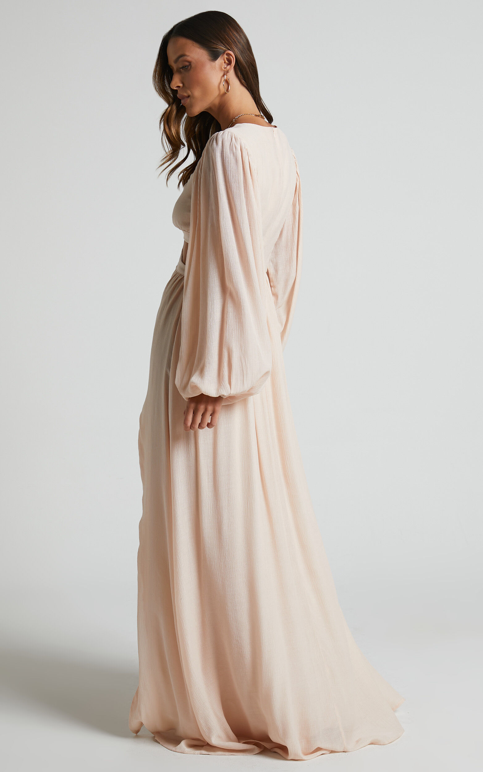 Balloon sleeve long dress outlet