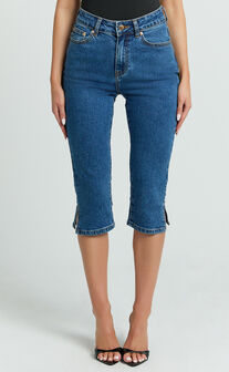 Letty Jeans - 7/8 Crop Denim Jeans in Dark Wash