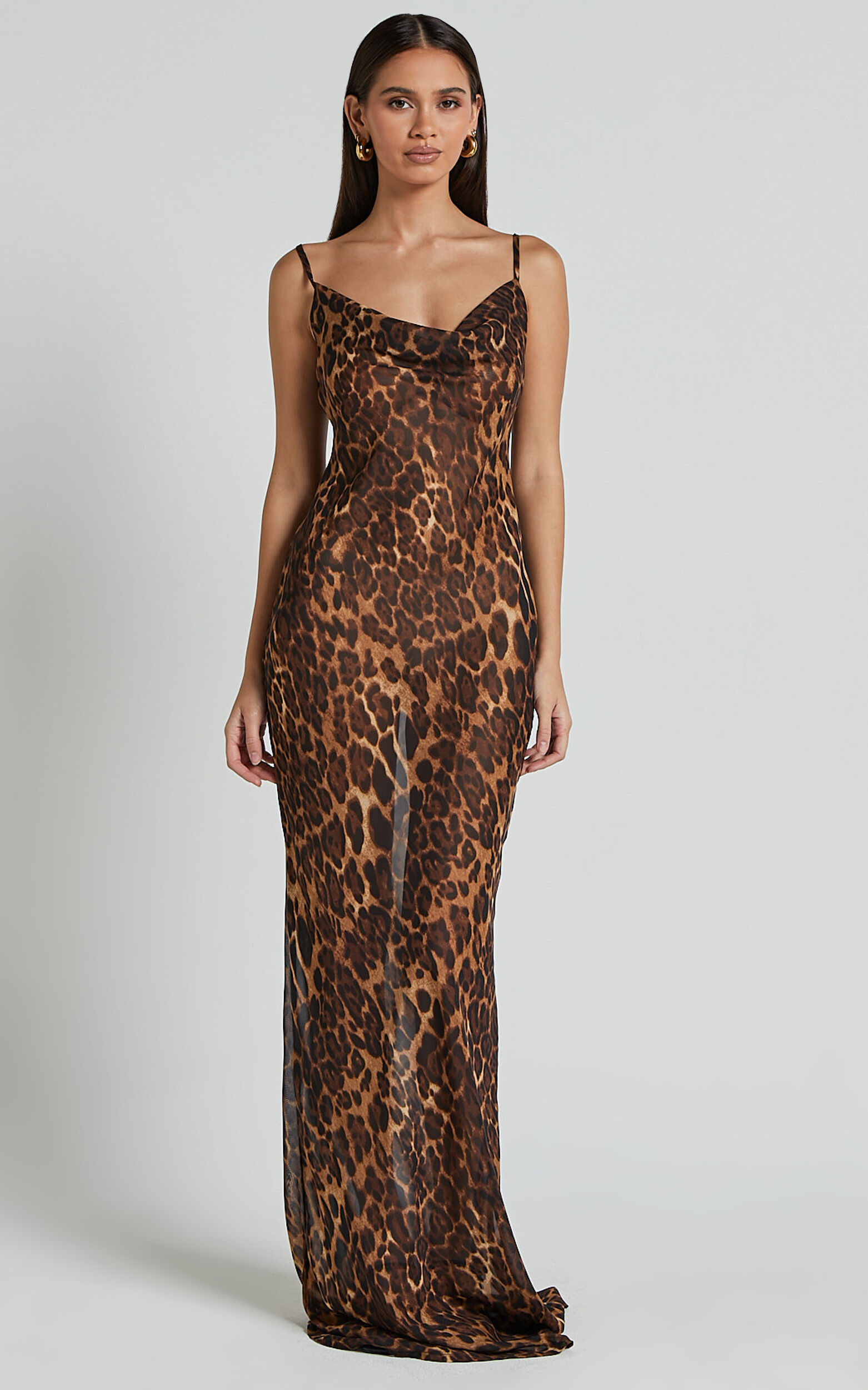 Leopard maxi slip dress outlet