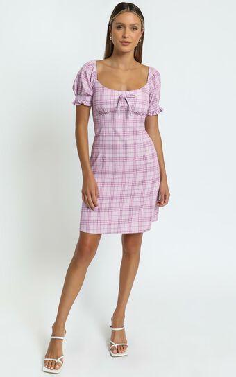 Dahlia Dress in Pink Check