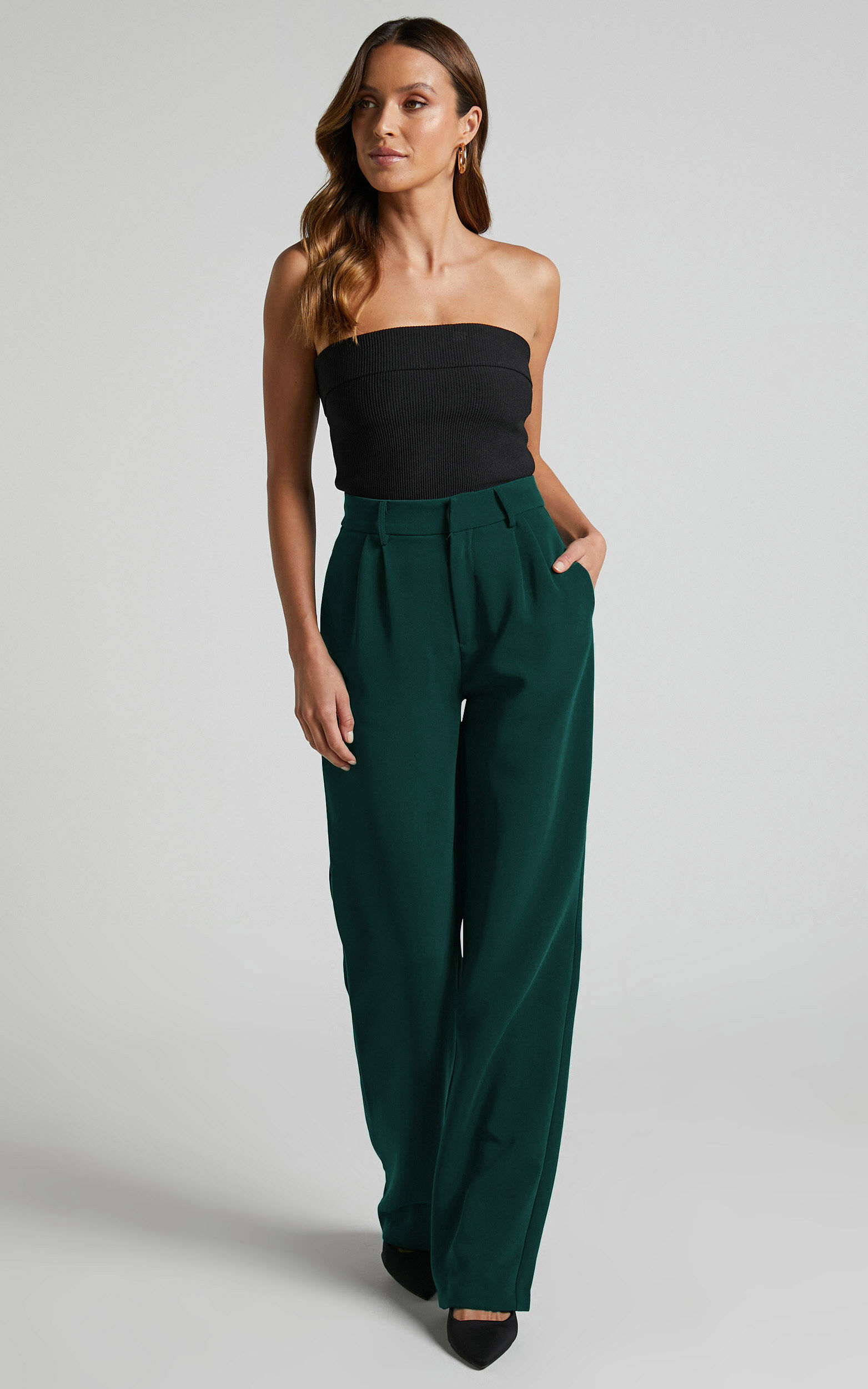 Green in - Pants Pants Waisted Tailored Lorcan USA Forest Showpo | High