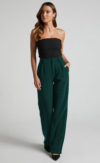 Robbie Pants - High Waisted Cuffed Ankle Cargo Pants in Black