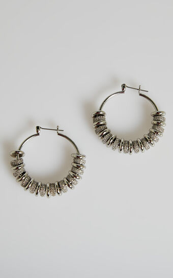 Luv AJ - Pave Washer Hoops in Silver