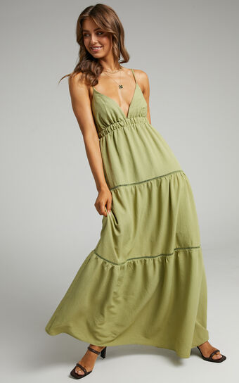 Alexandrina Maxi Dress in Green | Showpo USA