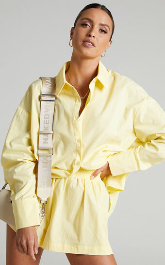 Terah Shorts - High Waisted Shorts in Butter Yellow