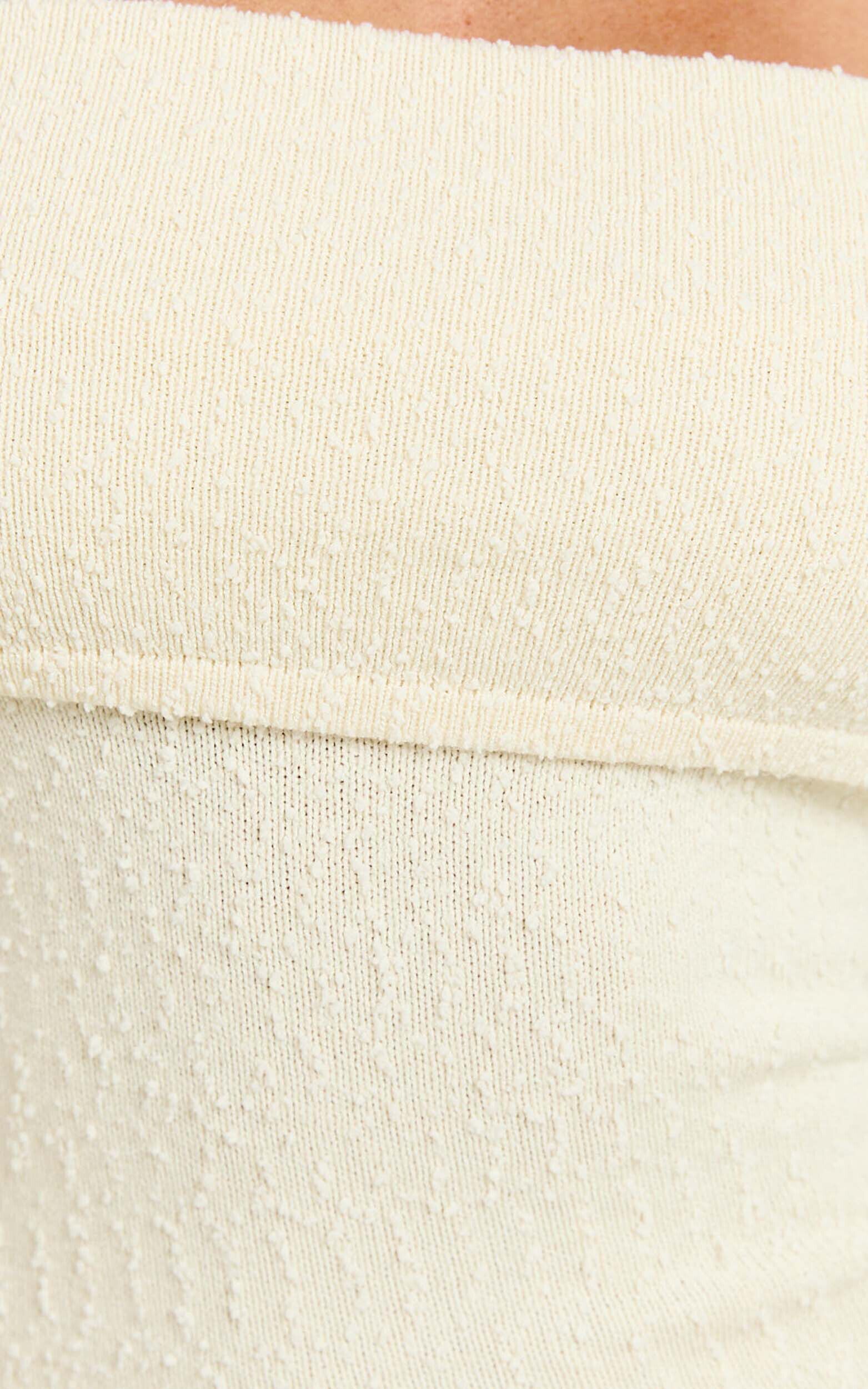Pietra Mini Dress - Knitted Off Shoulder Dress in Cream | Showpo USA