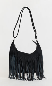 Frieda Bag - Fringe Crossbody Bag in Black