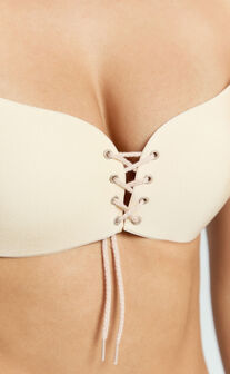 Secret Weapons - Lace up Bra in Beige