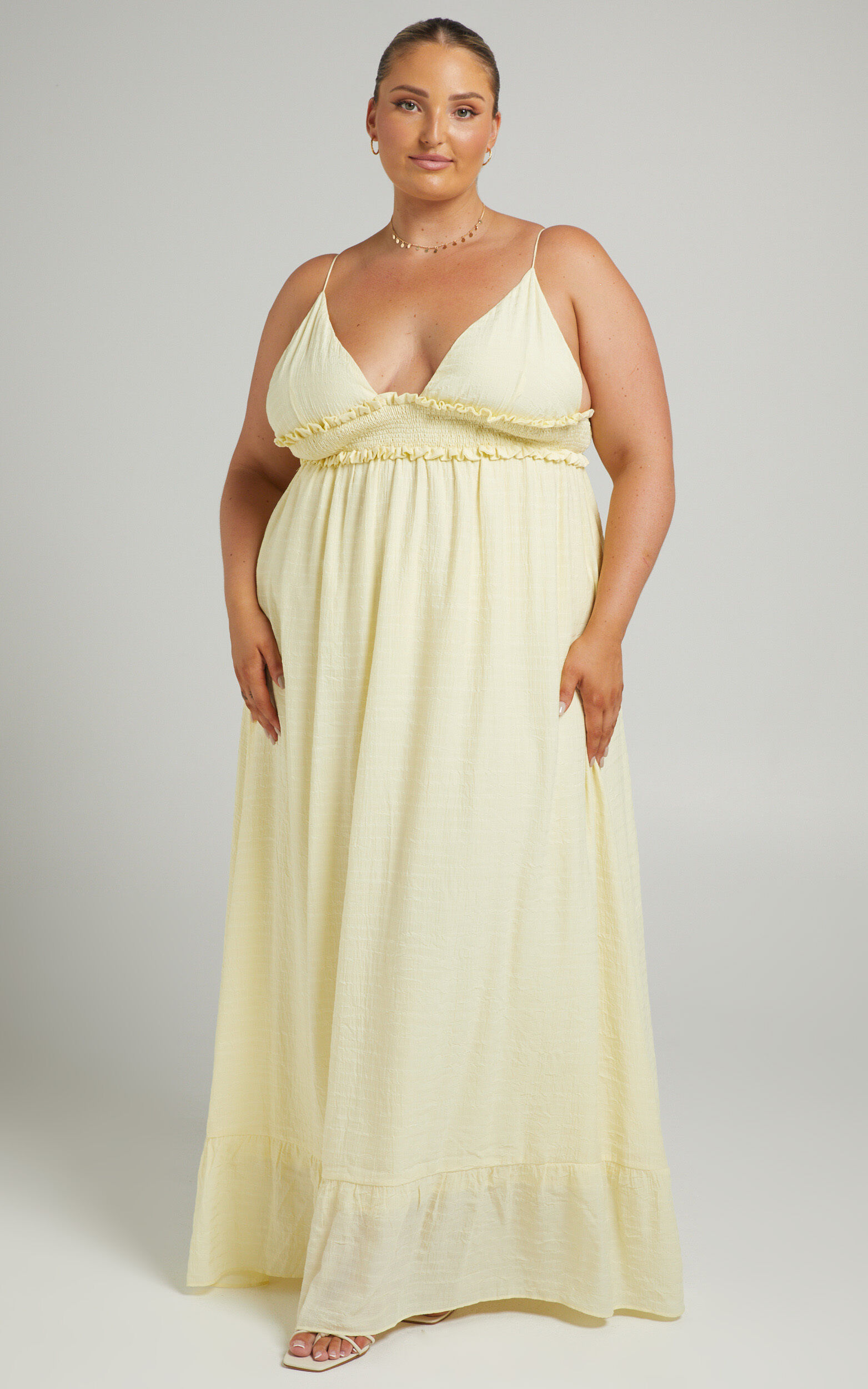 Yellow plus size maxi skirt cheap