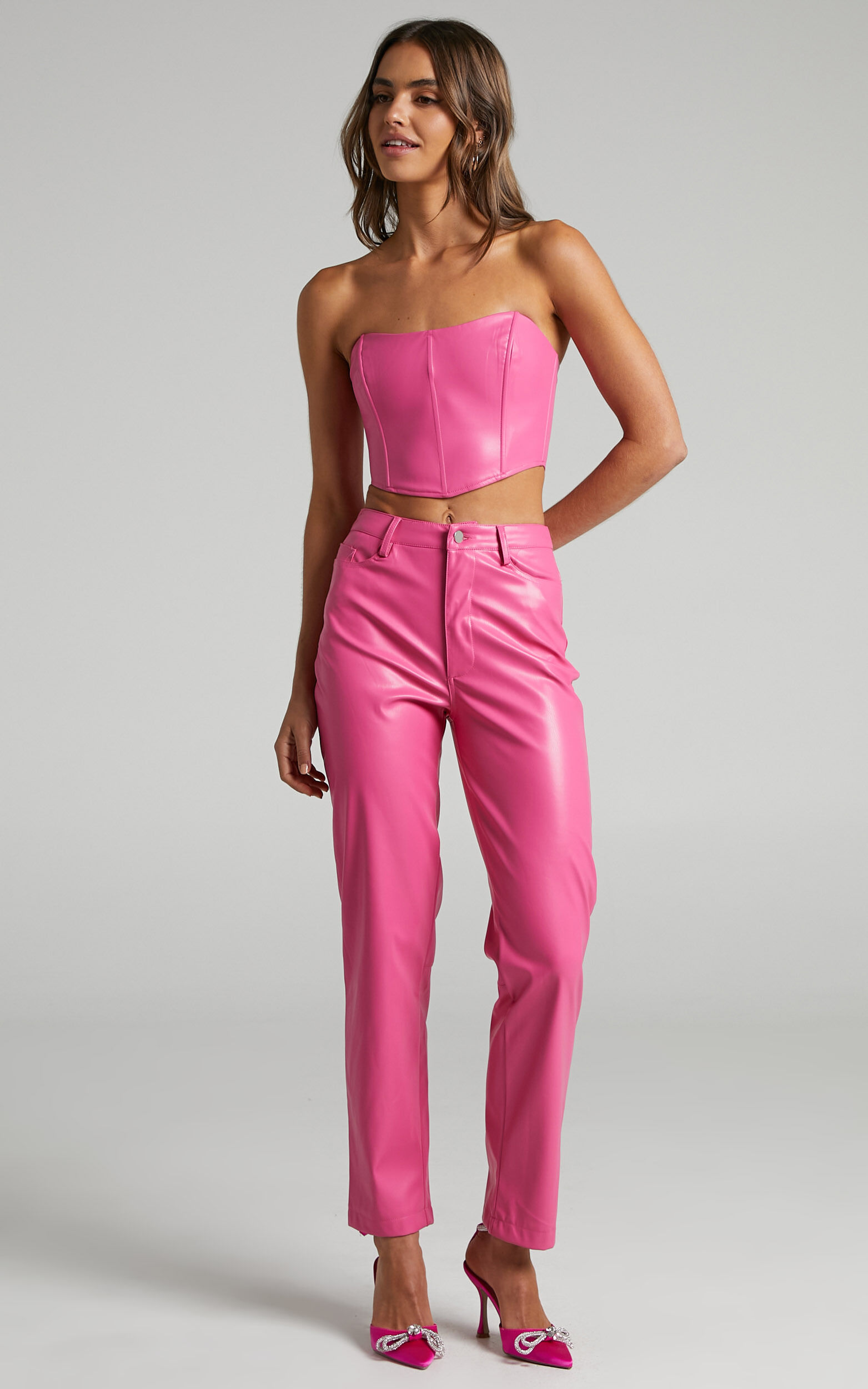 Hot pink deals pleather pants