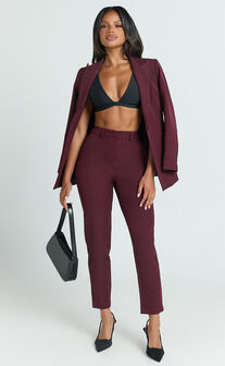 Hermie Blazer - Single Breasted Blazer in Wine