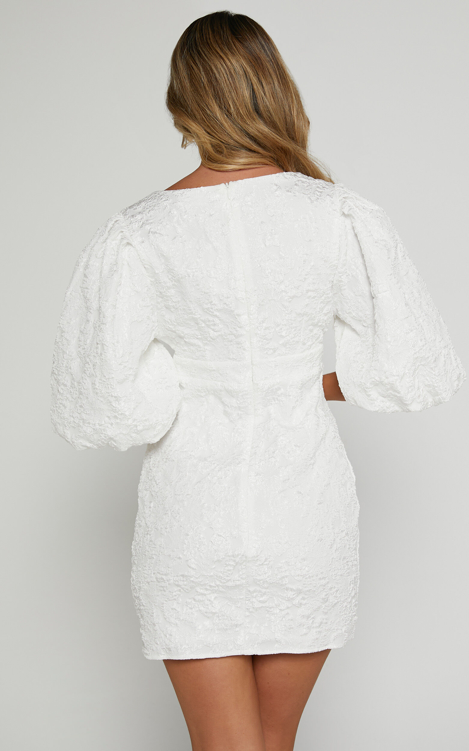 Miley Mini Dress V Neck Bodycon Dress in White Showpo EU