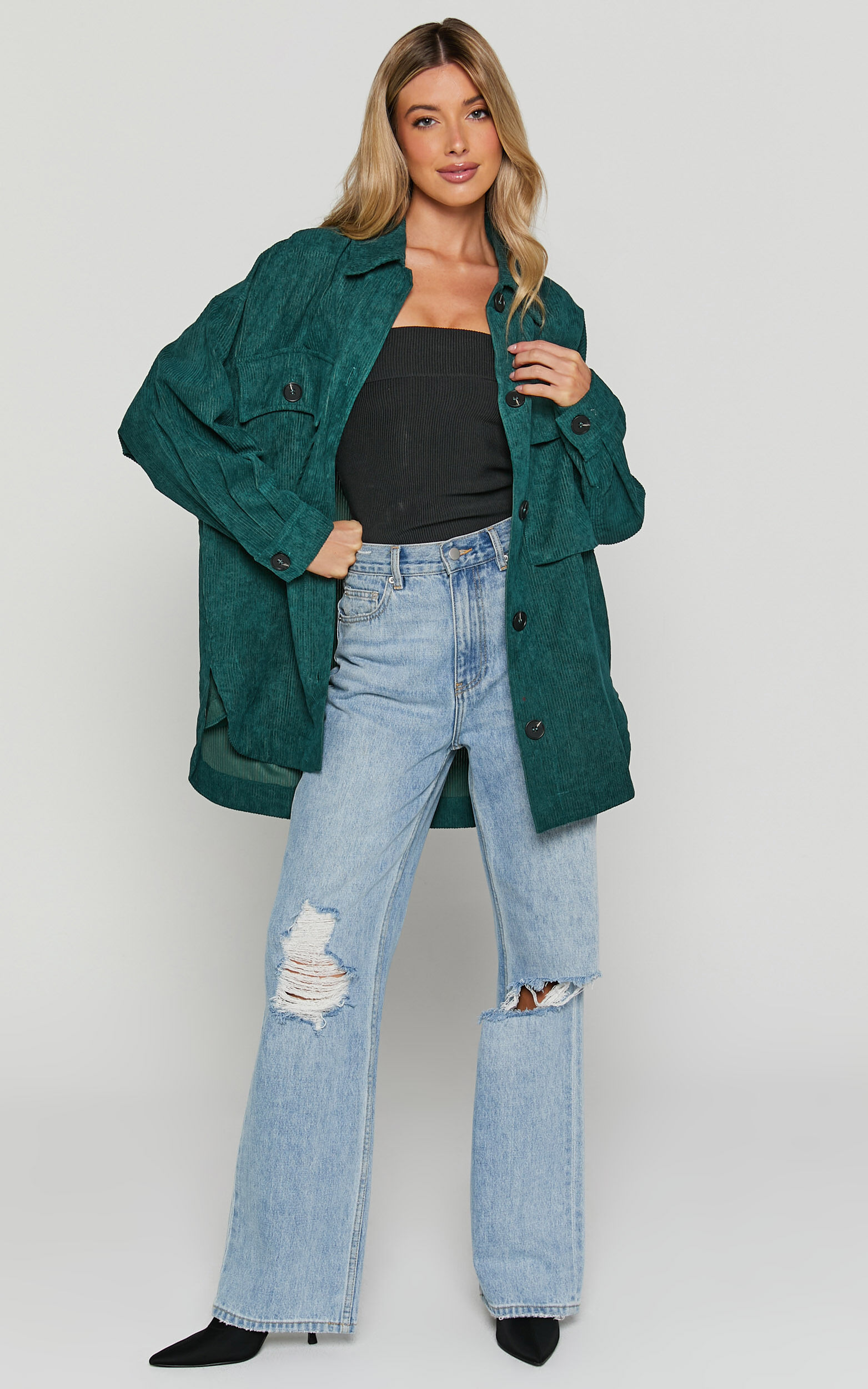 Green shacket sale