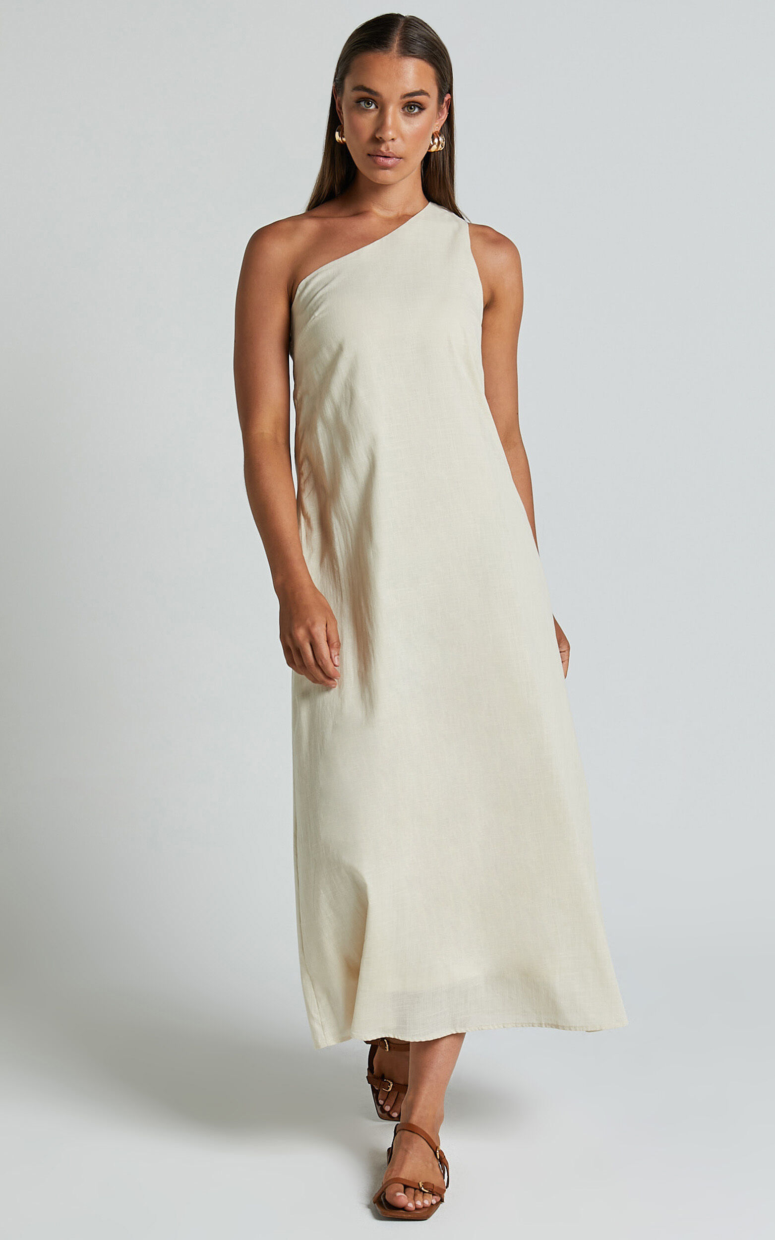 Linen one shoulder dress shop