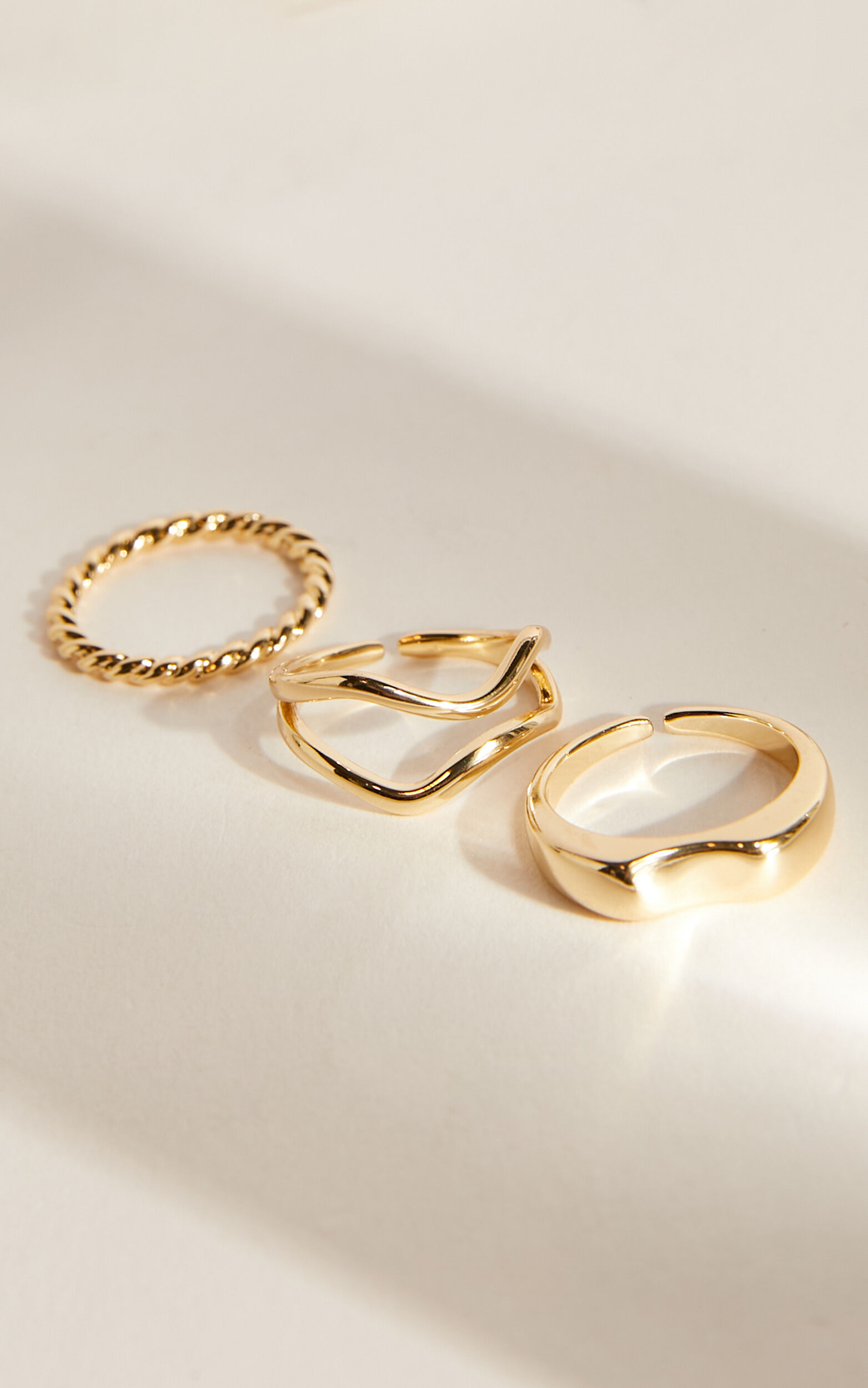 Florice 3 Pack Ring Set in Gold - NoSize, GLD1