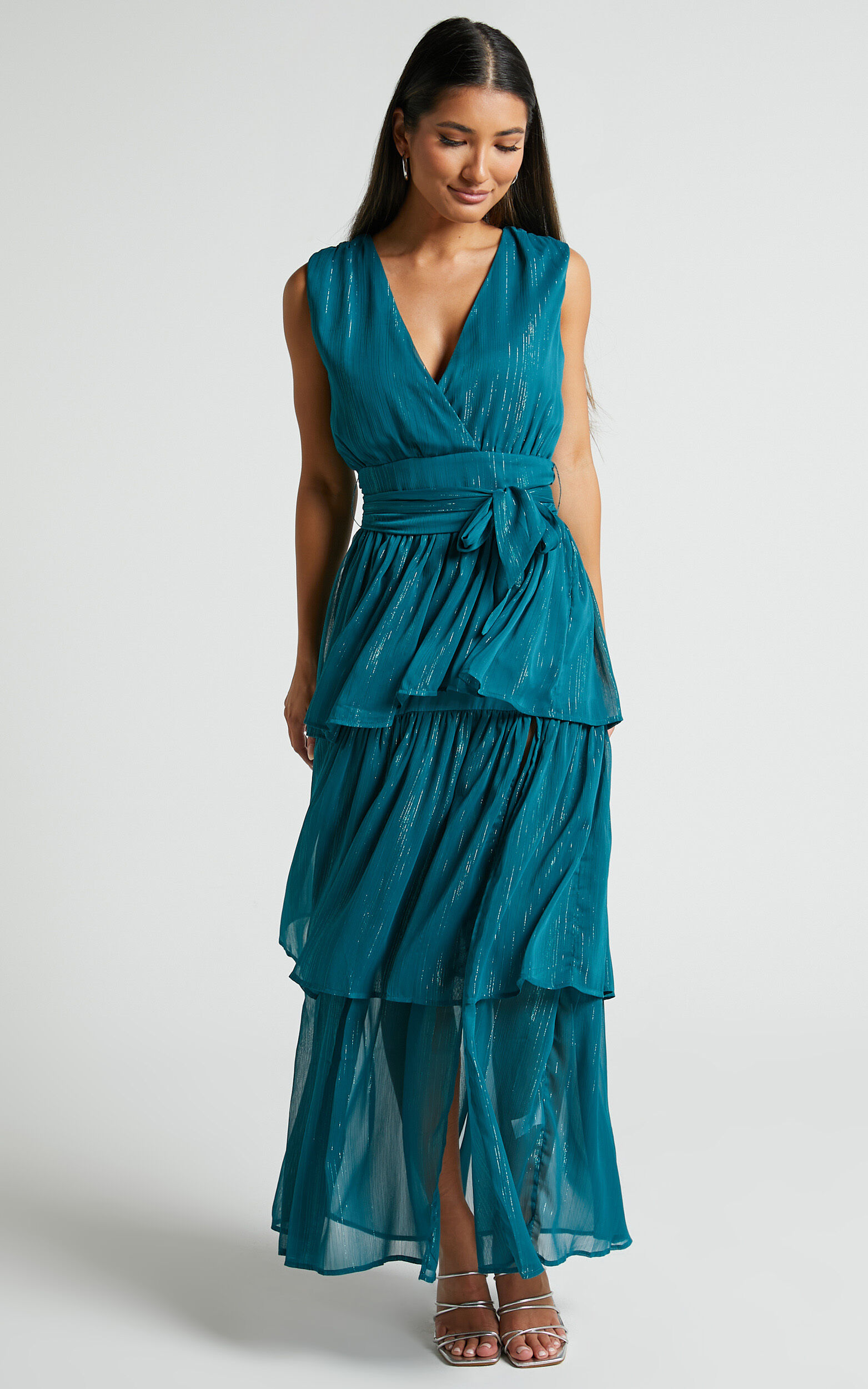 Alena midi dress in jewel green 2025