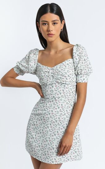 Catalina Dress in White Floral