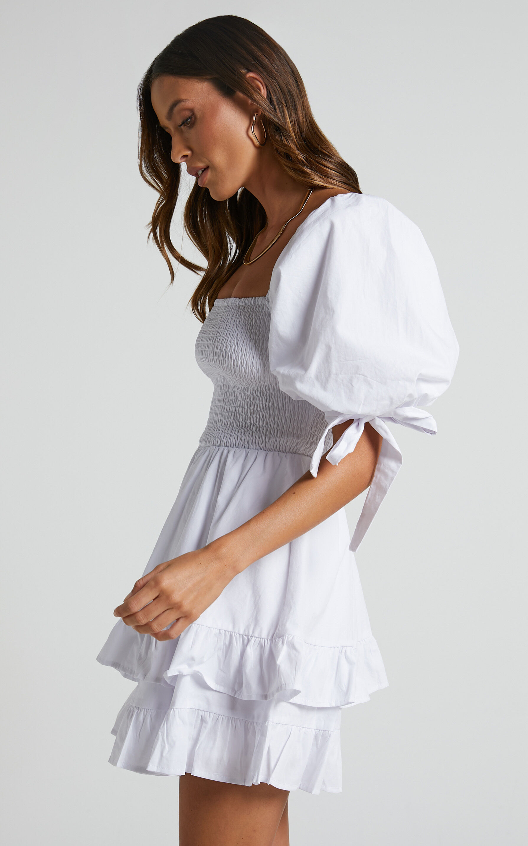 White tie sleeve dress hot sale
