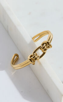 Xandria Bangle - Open Statement Bangle in Gold