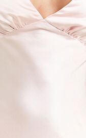 Brienne Midi Dress - Plunge Cowl Back Satin Dress in Soft Pink | Showpo USA