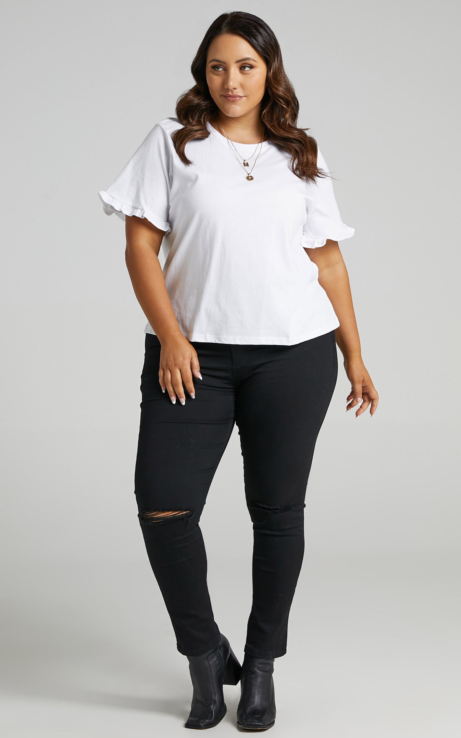 Ruffle sleeve t shirt dress 2025