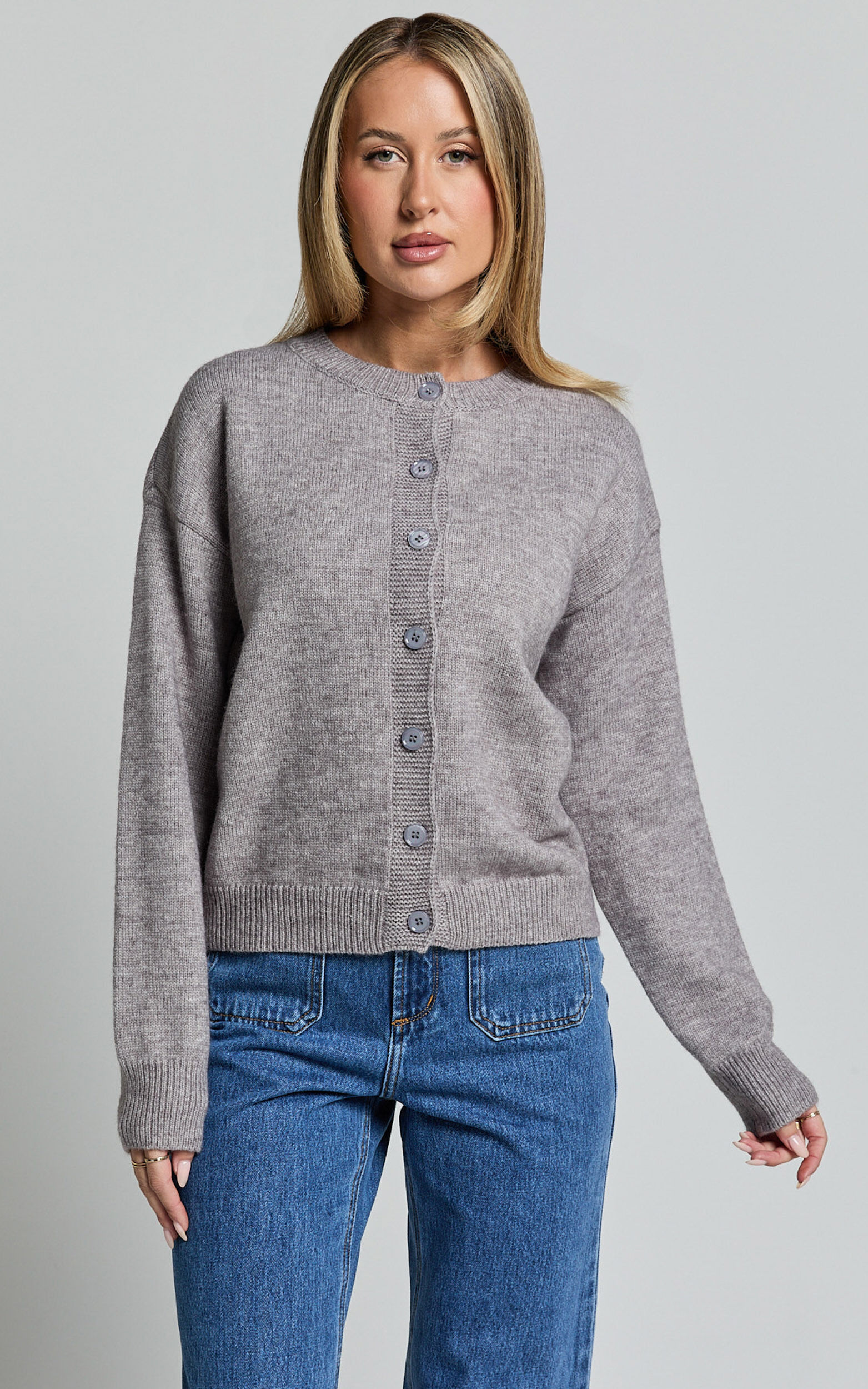 Scoop neck cardigan sales