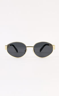 Marcia Sunglasses - Oval Shape Sunglasses in Gold